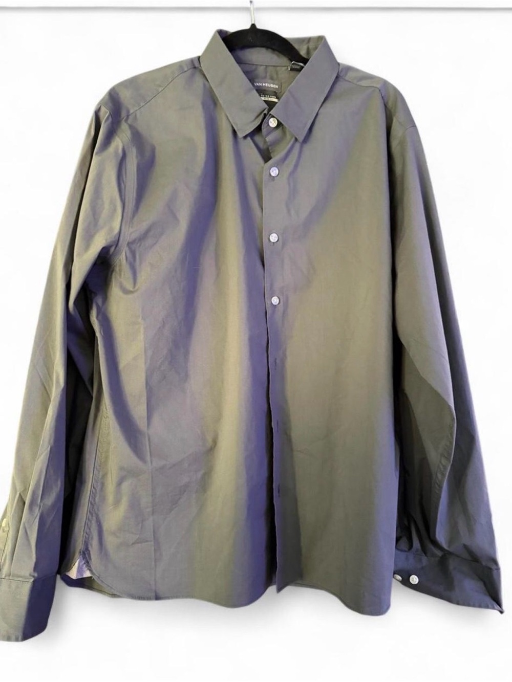Van Heusen Men’s Gray Slim Fit Dress Shirt – XL 17-17½